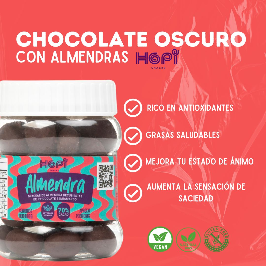 Almendra Recubierta de chocolate Oscuro al 70% cacao